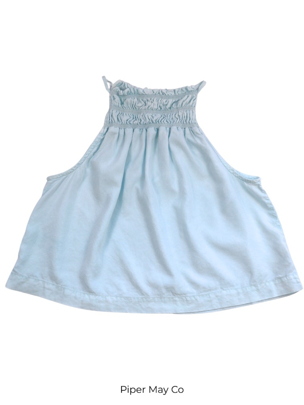 Bella Dahl Smocked Halter Tank Blue Size M Flowy Lightweight Top